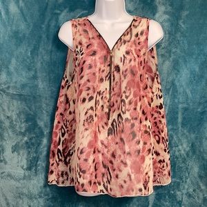 Pink/leopard print summer top